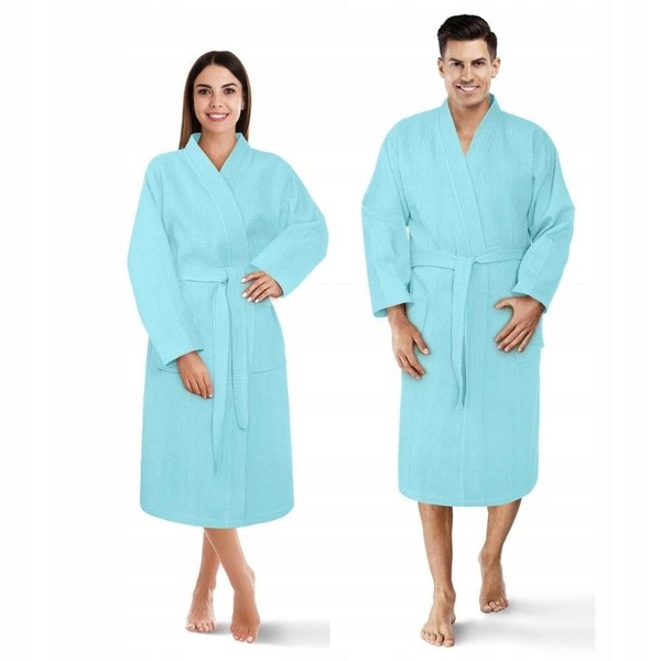 Szlafrok Kimono Gofer Bawełniany Unisex XS Mięta