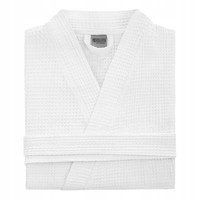 Szlafrok Kimono Gofer Bawełniany Unisex S/M Biały
