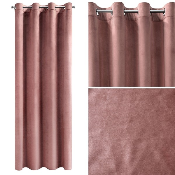 Zasłona 135 x 270 Dekoracyjna Velvet Rosa C. Róż