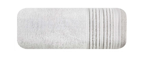 Ręcznik 50 x 90 Euro Kol. Ellen 02 - 500 g/m2 Biały + Srebrny