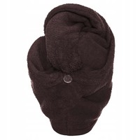 Turban 60 x 24 Ręcznik Button Bawełna Brązowy