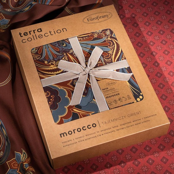 Pościel 160 x 200 3cz Makosatyna Morocco4 Bordo