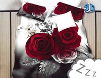 Pościel 200 x 220 4cz Mikrowłókno HXDD-411 Róże