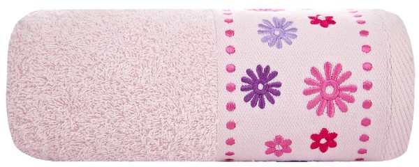 Ręcznik 50 x 90 Euro Kol. Kwiat 13 - 500 g/m2 Różowy
