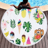 Ręcznik Koc 150 cm Okrągły Plażowy Boho 15