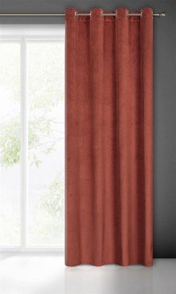 Zasłona Velvet Lili 140 x 250 Przelotka Mahoń